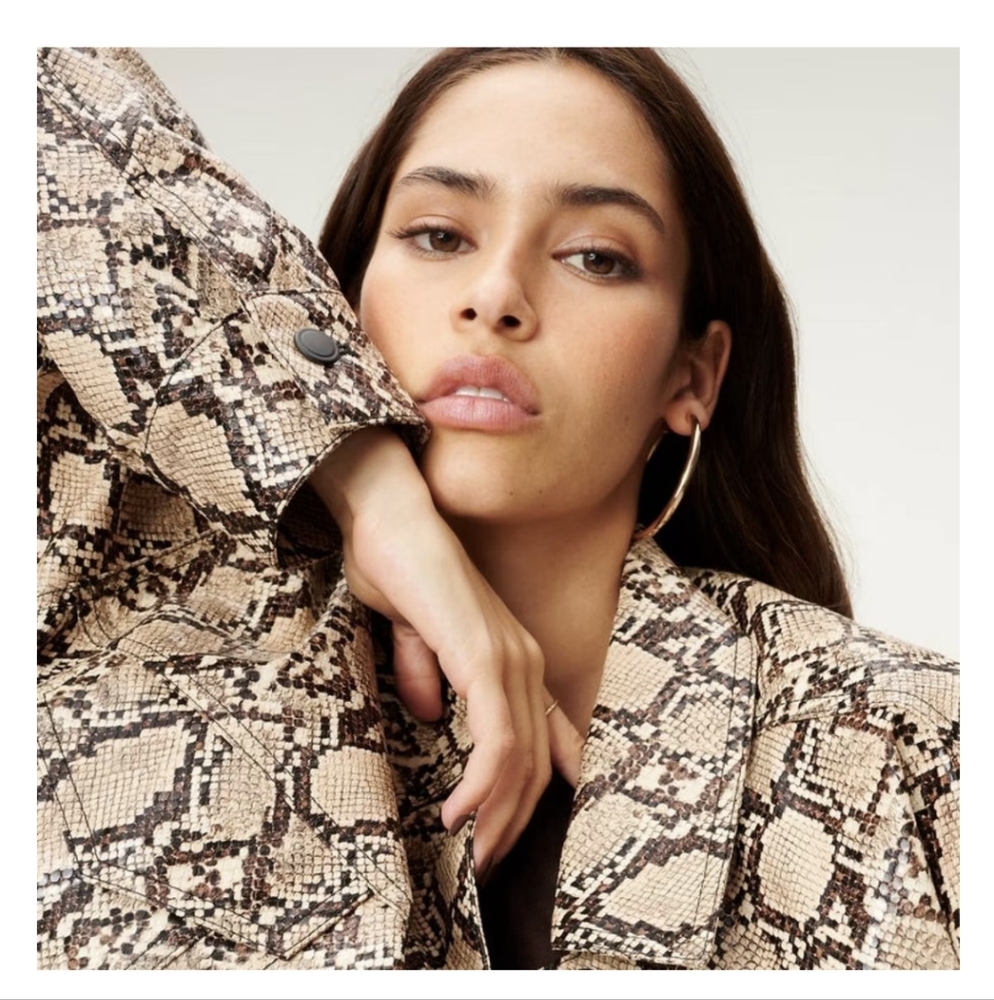 Good American Snake Print Jacket - Tan and Black